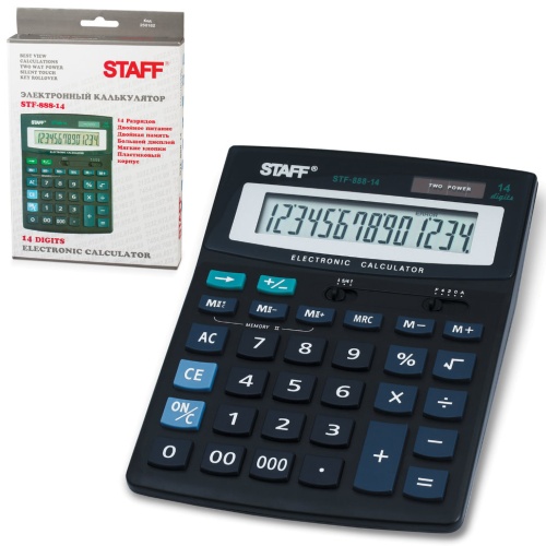 Калькулятор настольный Staff STF-888-14 14 разрядов 250182 фото 4